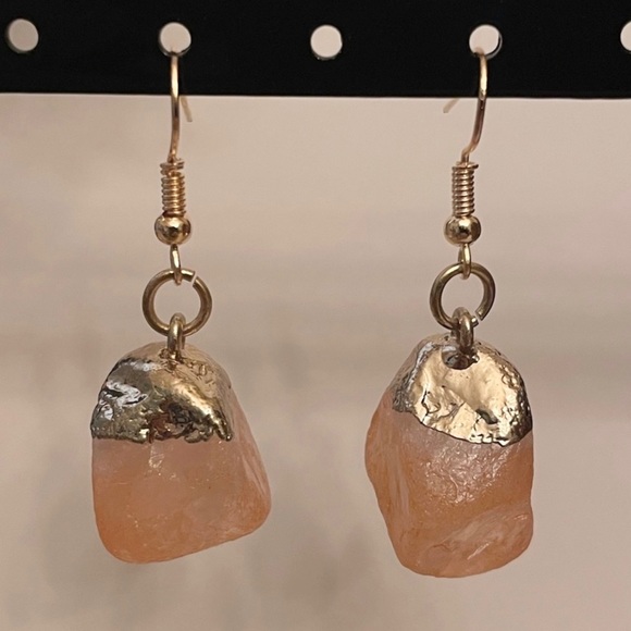 Jewelry - peach nugget stone earrings